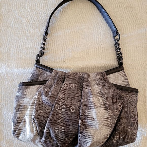 Simply Vera Vera Wang Purse Handbag Gray Snakeskin Pattern New Without Tags - Picture 2 of 4